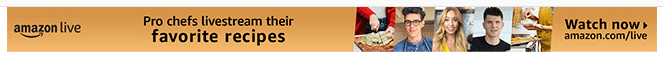 Ad for Amazon live for chefs streaming their favourite recipes