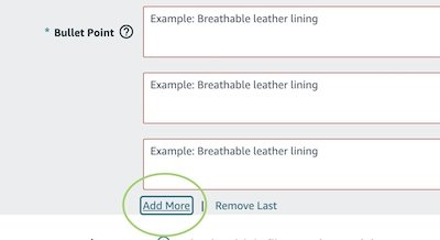 add bullet points on Amazon
