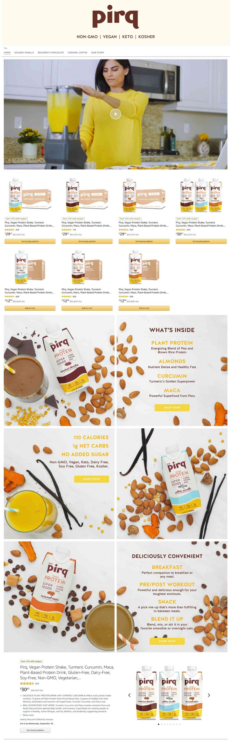 Amazon Storefront Example of Pirq's home page