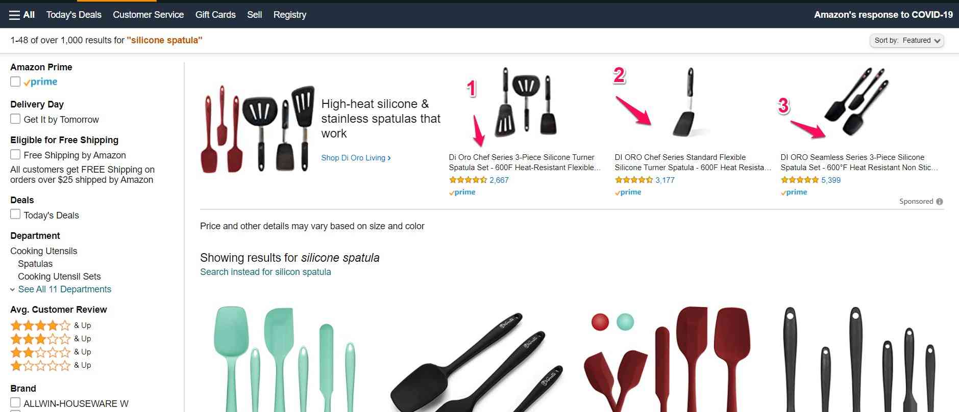 Amazon search result for "Pawstruck" with the headline search ad highlighted. It shows a link to go to Pawstruck's Amazon Storefront