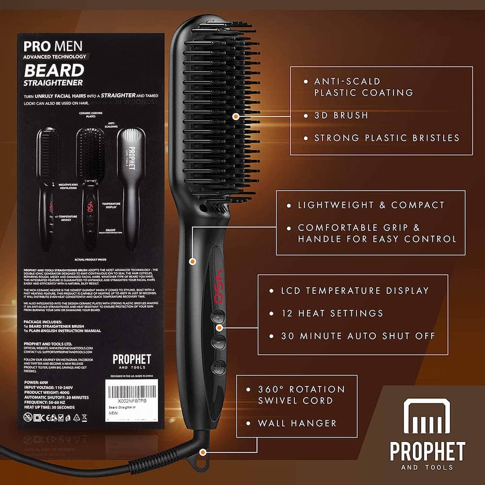 Prophet & Tools beard straightener infographic example