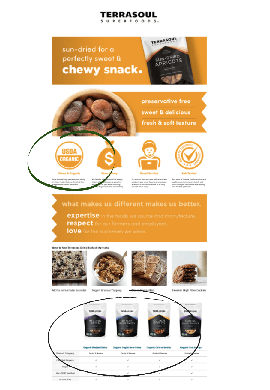 a+ content usda organic label