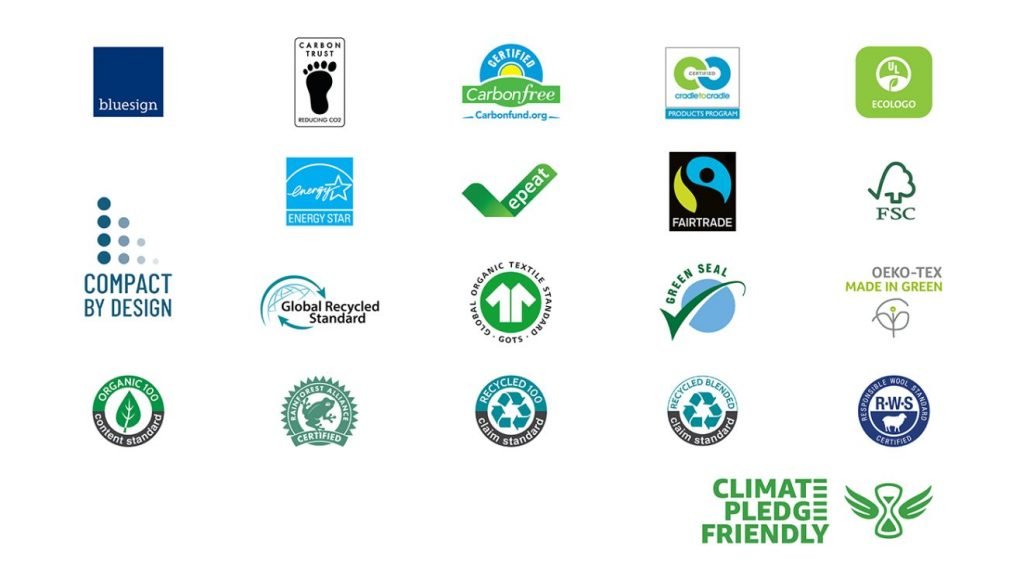 amazon climate pledge friendly partner logos