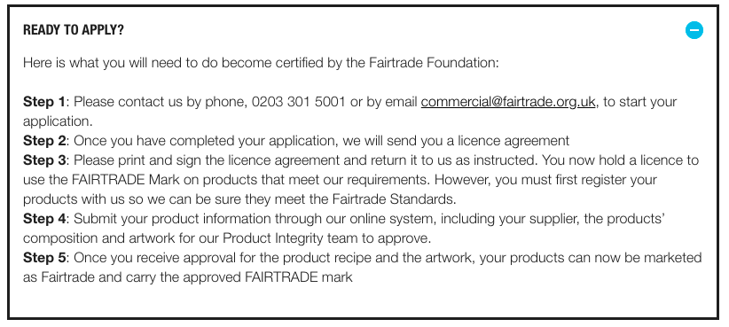 fairtrade licensing process uk