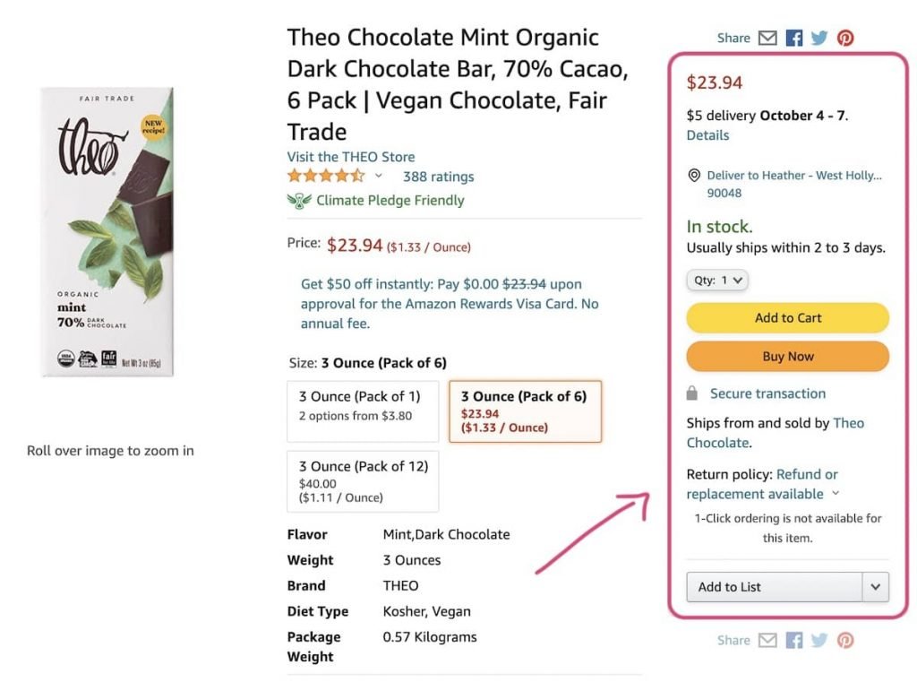 Theo Chocolate Buy Box with Add to Cart Option