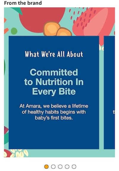 Amara baby food brand story module