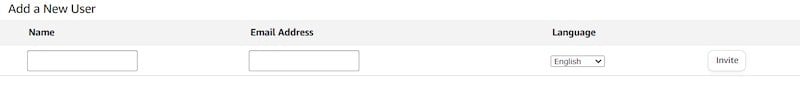 Add a new user by inviting their email address