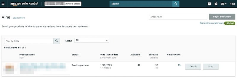 amazon vine program enrollment us