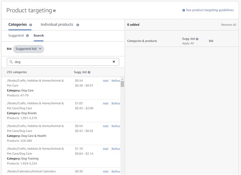 category targeting increases impressions