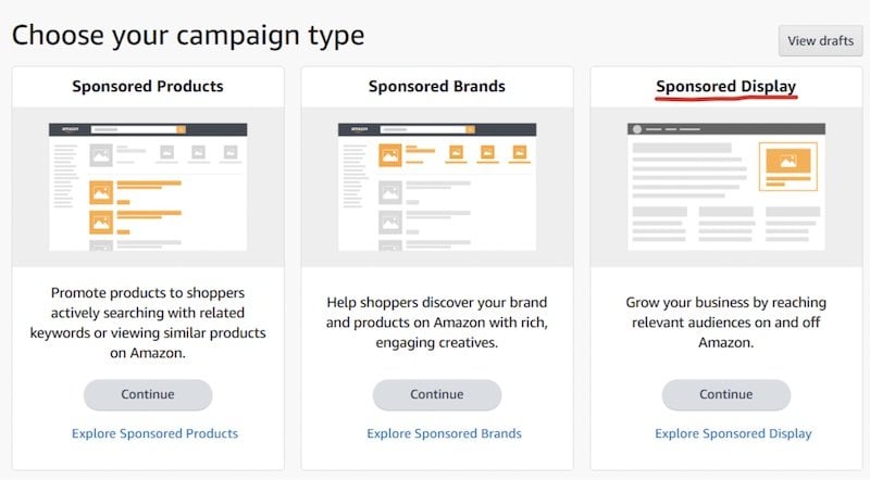 sponsored display campaign ad types