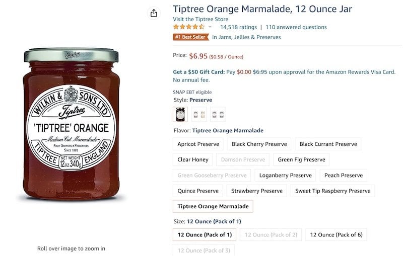 example of product with parent child variations