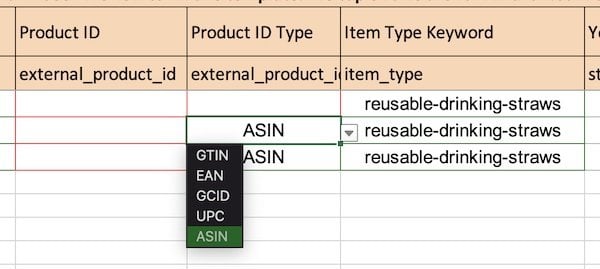 product id and product id type