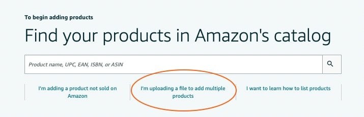 upload a file to add multiple products