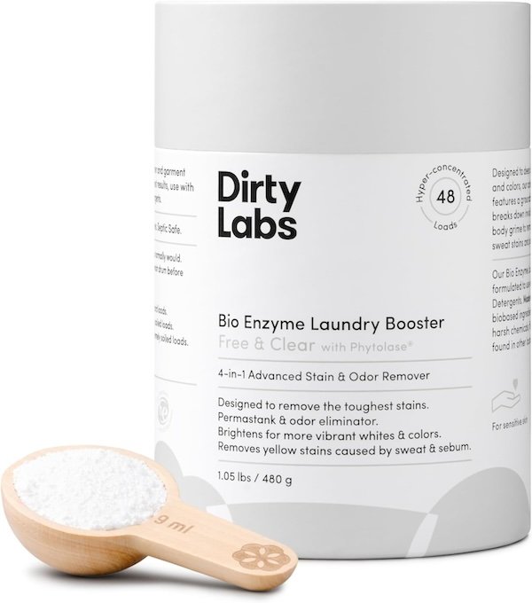Dirty labs eco laundry detergent amazon photography with product out of packaging