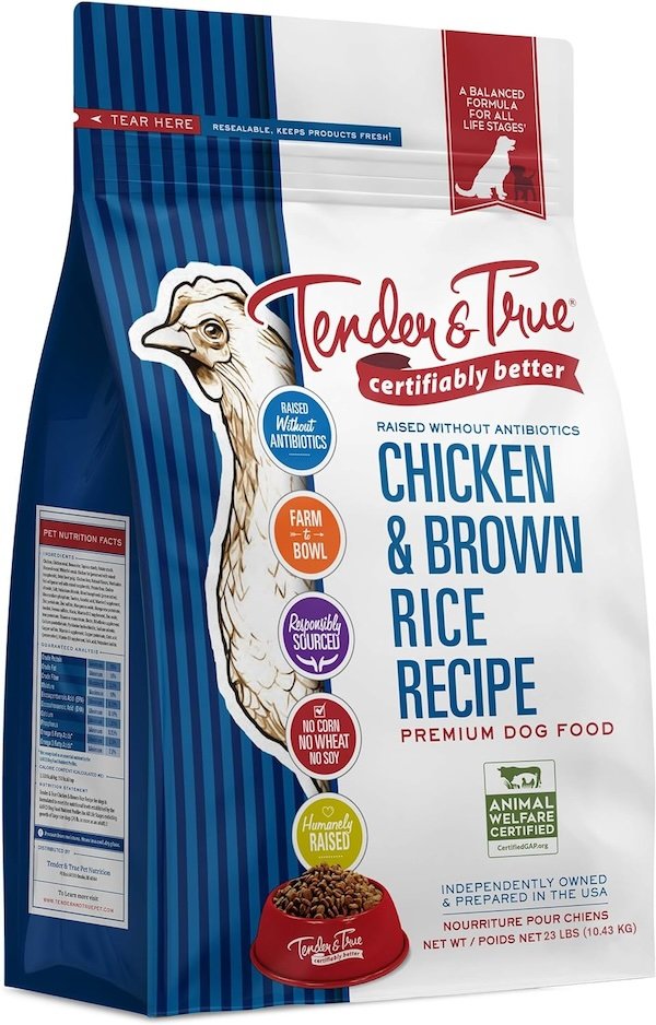 tender and true pet food 3/4 product photography shot