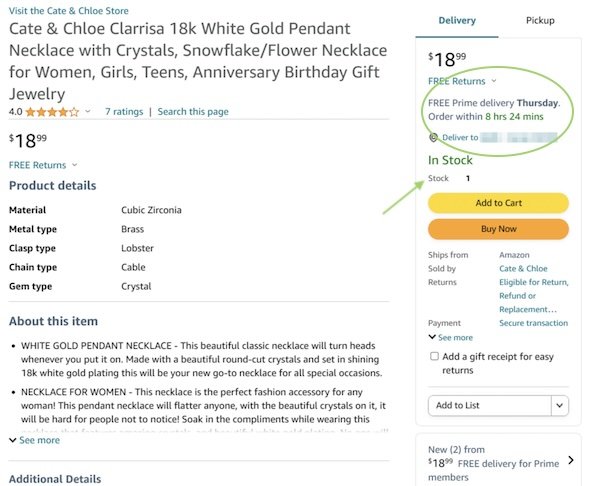 prime delivery only works when you have inventory
