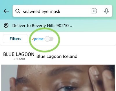 prime shipping is one of the first available filters on the Amazon app