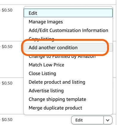Select add another condition
