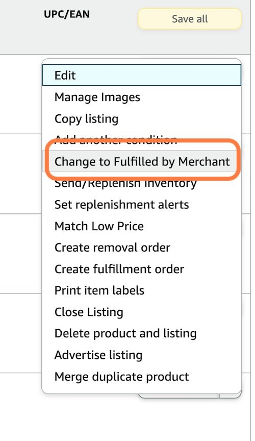 Convert fba listing to fbm