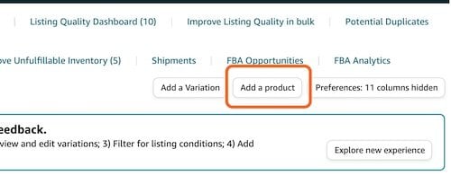 add a product from the manage inventory page