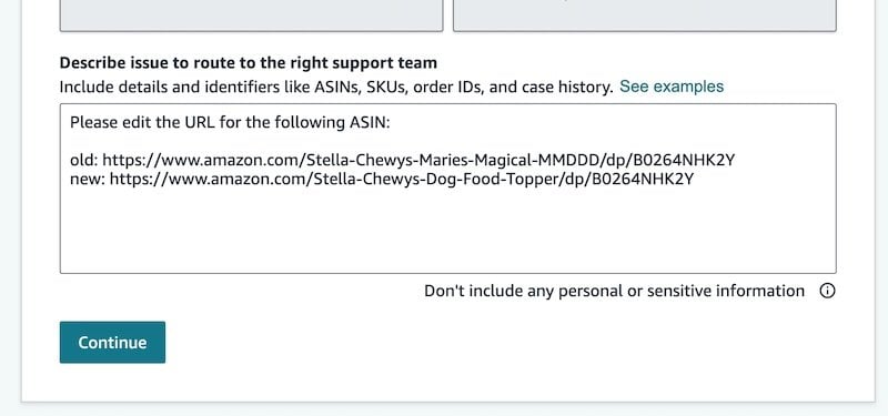ask to edit from old URL to new canonical URL