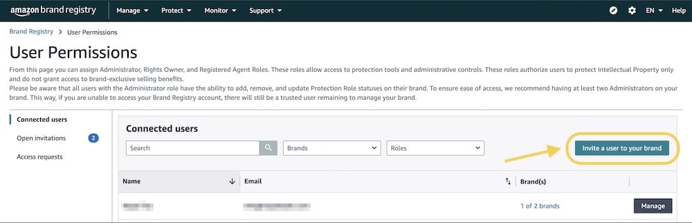 invite a user to your brand